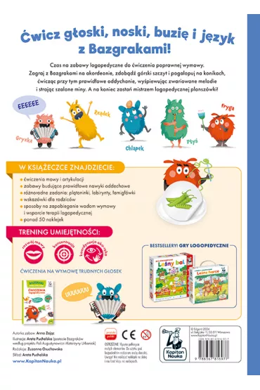 Bazgraki i gimnastyka j�zyka. �wiczenia logopedyczne. Kapitan Nauka - Anna Zaj�c