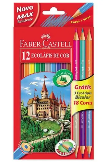 Faber-Castell Kredki o��wkowe + 3 kredki dwustronne 24 kolor�w 12 szt.