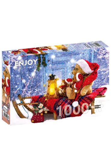 Puzzle 1000 el. Pluszowe misie z czapkami Miko�aja G3