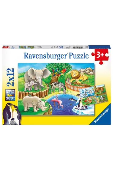 Puzzle 2x12 el. Zwi�ta w zoo Ravensburger