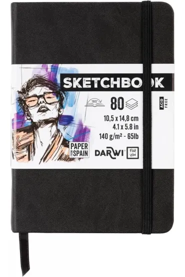 Darwi Szkicownik A6 140g czarny