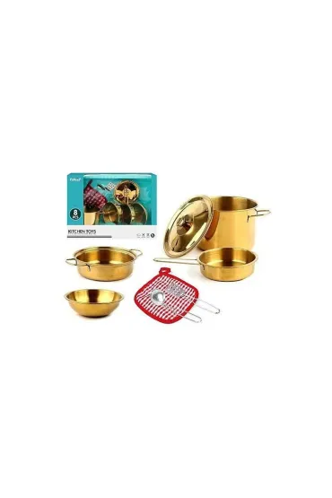 Zestaw garnk�w metalowych z�ote 8 element�w Adar