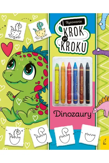 Rysowanie krok po kroku z kredkami. Dinozaury - Ewelina Protasewicz