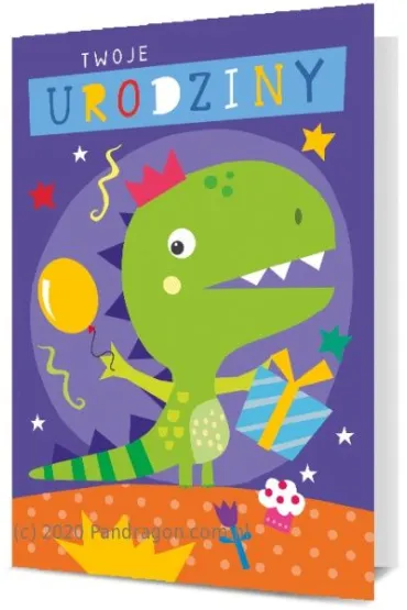Pan Dragon Karnet B6 Urodziny dzieci�ce Dinozaur K.B6-1829