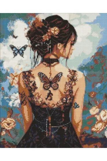 Diamentowa mozaika - Pi�kno�� z motylami 40x50cm