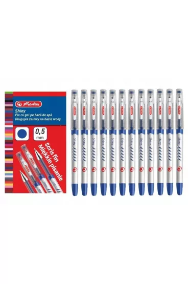 Herlitz D�ugopis �elowy Shiny wk�ad niebieski 0,5mm 12szt