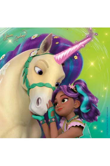 Puzzle dla dzieci 3x49 el. Unicorn Academy Ravensburger
