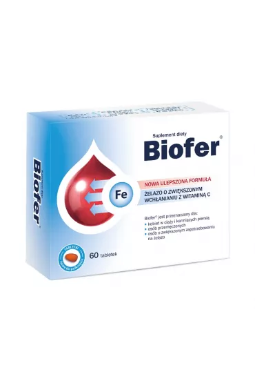 Biofer �elazo o zwi�kszonym wch�anianiu z witamin� C Suplement diety 60 szt.