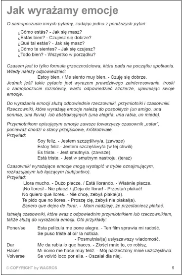 Hiszpa�ski Jak rozmawia� o emocjach poziom A2-B1 - Anna Wawrykowicz