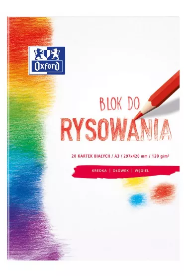Oxford Blok rysunkowy A3 bia�y 20 kartek