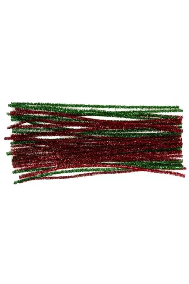 Brewis Druciki kreatywne metaliz. zielone i czerwone 30 cm