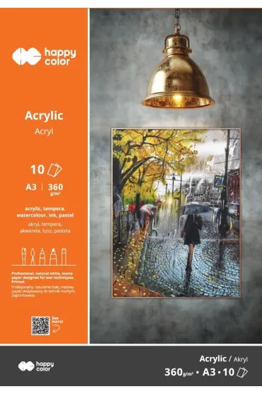 Blok do akrylu Art. A3 360g. 10ark. Happy Color