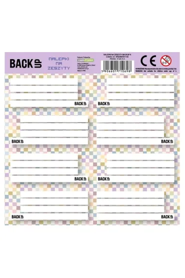Nalepki na zeszyty Backup 8 a 01 DERFORM 25 szt.