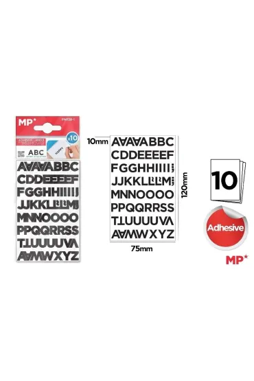 Mp Main Paper Naklejki literki 10mm 10 arkuszy