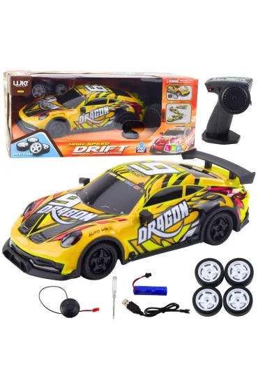 Auto sportowe R/C pod�wietlana karoseria ��te LeanToys