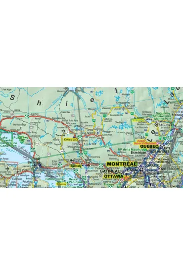 Canada road and tourist map 1:10 000 000 ANG  laminat 2025