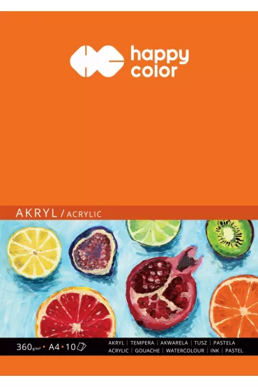 Happy Color Blok do akrylu ART bia�y A4 360g 10 kartek