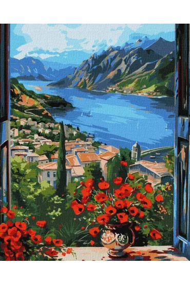 Ideyka Malowanie po numerach - Przysta� w g�rach 40x50cm