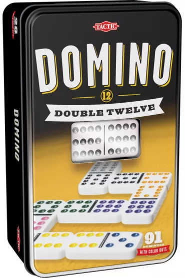 Domino dwunastkowe w puszce z oknem Tactic