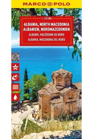Albania, Macedonia P�nocna. Mapa drogowa w skali 1:450 000