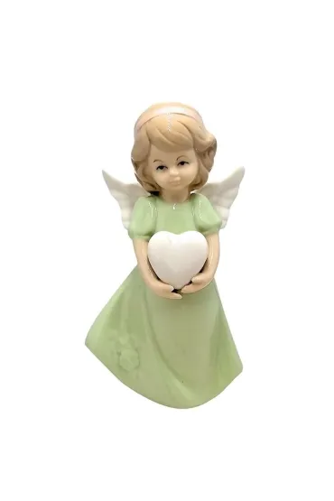 Figurka Anio�ek porcelanowy zielony 14cm