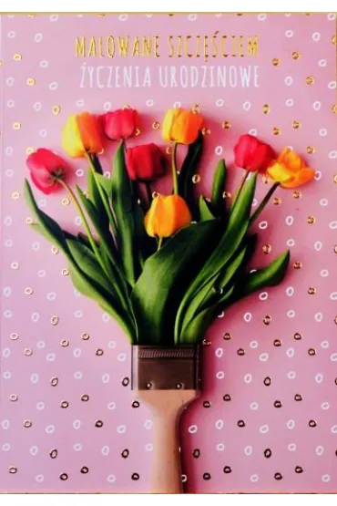 Trend Karnet B6 urodziny tulipany silver