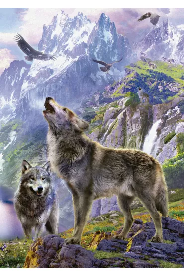Puzzle 500 el. Wilki w g�rach Educa