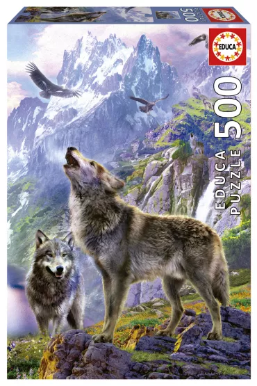 Puzzle 500 el. Wilki w g�rach Educa