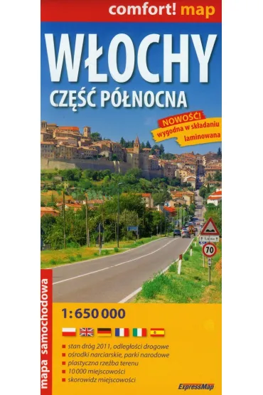 Comfort!map. Laminowana mapa samochodowa. W�ochy cz�� p�nocna 1:650 000