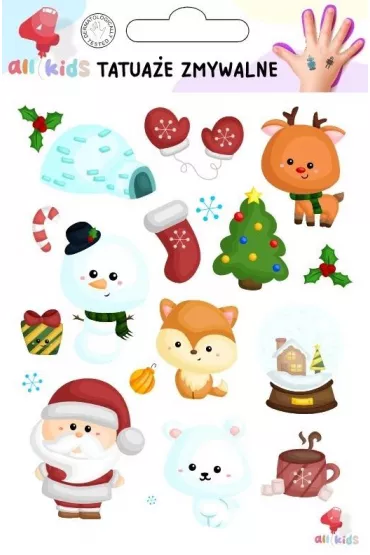 Tatuae zmywalne dla dzieci Boe Narodzenie 5 All4Kids