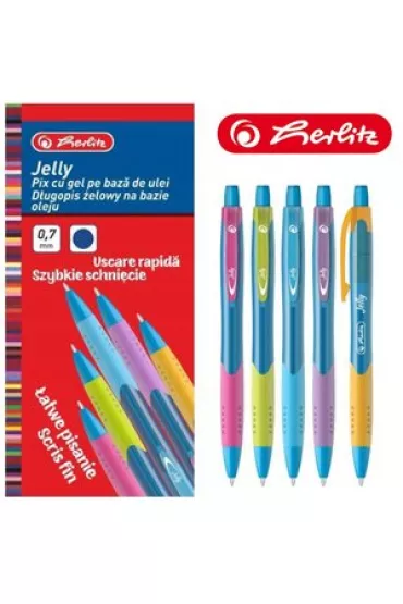 Herlitz D�ugopis �elowy Jelly A12 niebieski 0.7mm