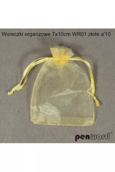 Penword Woreczki organzowe z�ote 7x10cm