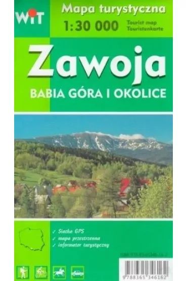 Mapa turystyczna Zawoja, Babia G�ra i okolice 1:30 000