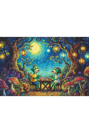 Puzzle Spotkanie w kawiarni 100 el. Inspired By Art Rodzina Treflik�w 16561