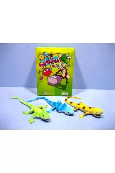 Jaszczurka gumowa z groszkiem 34cm mix3 A119-DB