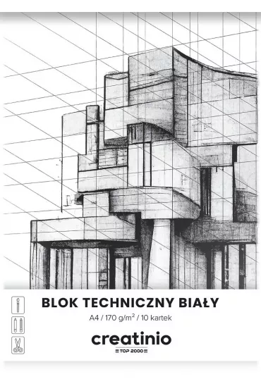 Top-2000 Blok techniczny Creatinio A4 bia�y G�adka 10 kartek