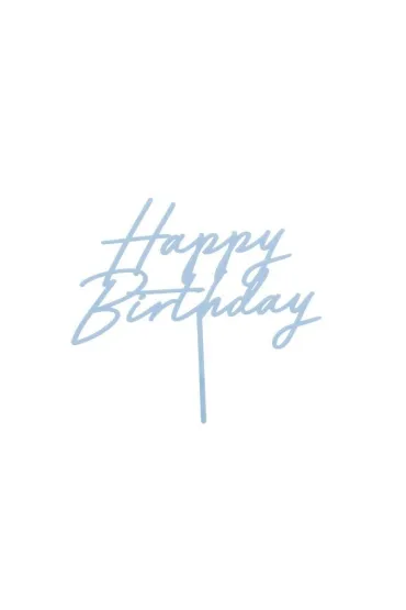 PartyDeco Topper na tort Happy Birthday b��kitny 16,5cm
