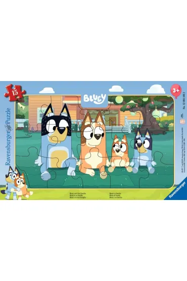 Puzzle 15 Bluey & Family Frame Ravensburger
