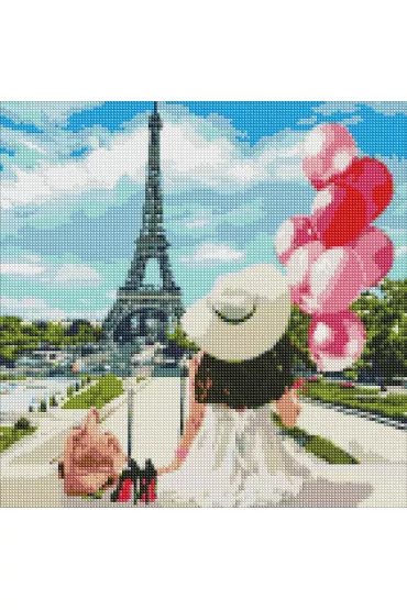 Ideyka Diamentowa mozaika - Spaceruj�c ulicam Pary�a 40x40cm
