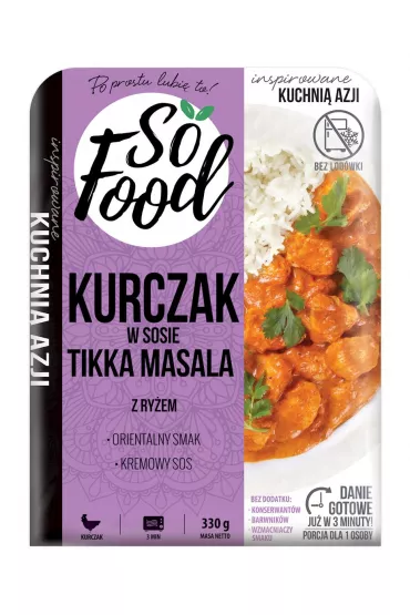 So Food Kurczak z ryem w sosie tikka masala 330 g