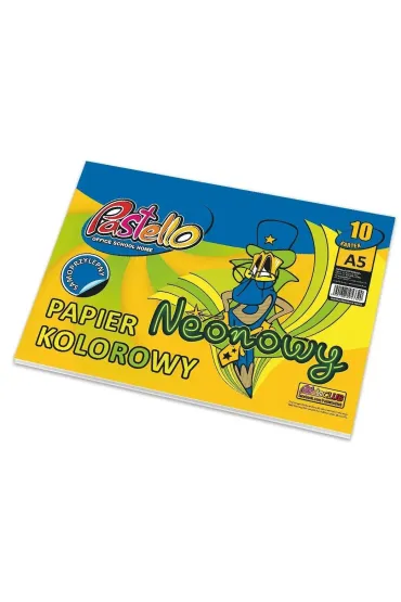 Alfa Pastello Papier kolorowy A5 samoprzylepny neon 10 kartek