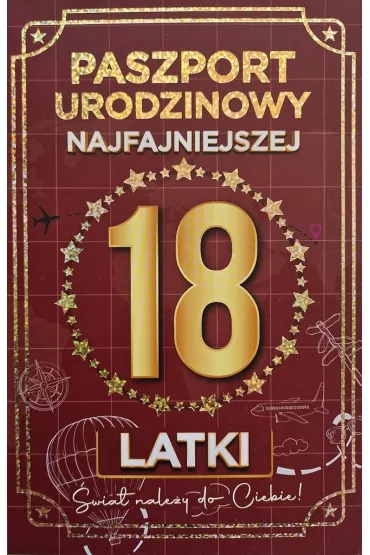 Yeku Karnet 18 Urodziny damskie paszport JCX160