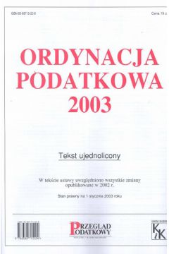 Ordynacja podatkowa 2003