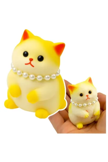 Gniotek sensoryczny Kotek z per�ami 7,5cm LeanToys