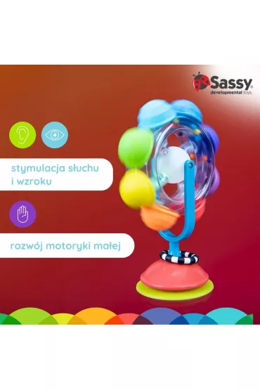Sassy �wiec�cy ko�owrotek, zabawka sensoryczna, t�czowy, 6 m+
