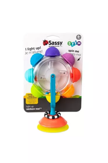 Sassy �wiec�cy ko�owrotek, zabawka sensoryczna, t�czowy, 6 m+