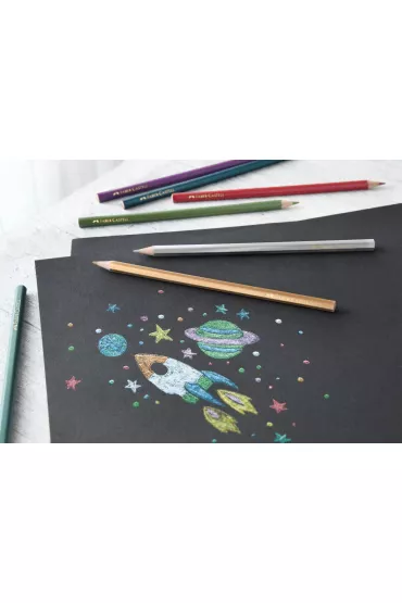 Faber-Castell Kredki o��wkowe metaliczne sze�ciok�tne 10 szt.