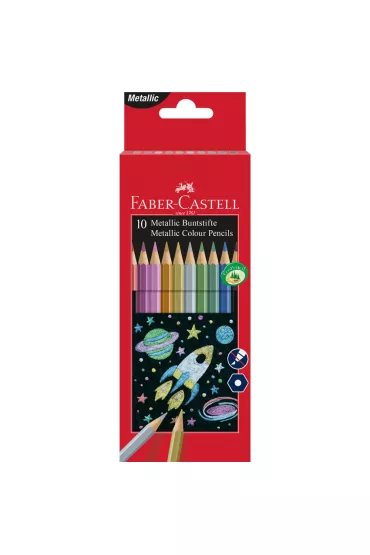 Faber-Castell Kredki o��wkowe metaliczne sze�ciok�tne 10 szt.