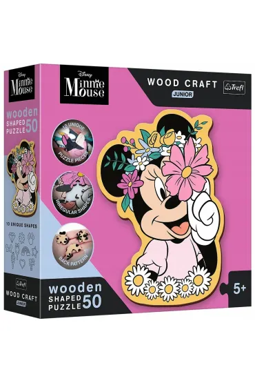 Puzzle drewniane 50 W wiecie Minnie TREFL
