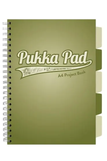 Pukka Pad Project Book A4 Olive Green Oliwkowy kratka, 80g 100 kartek